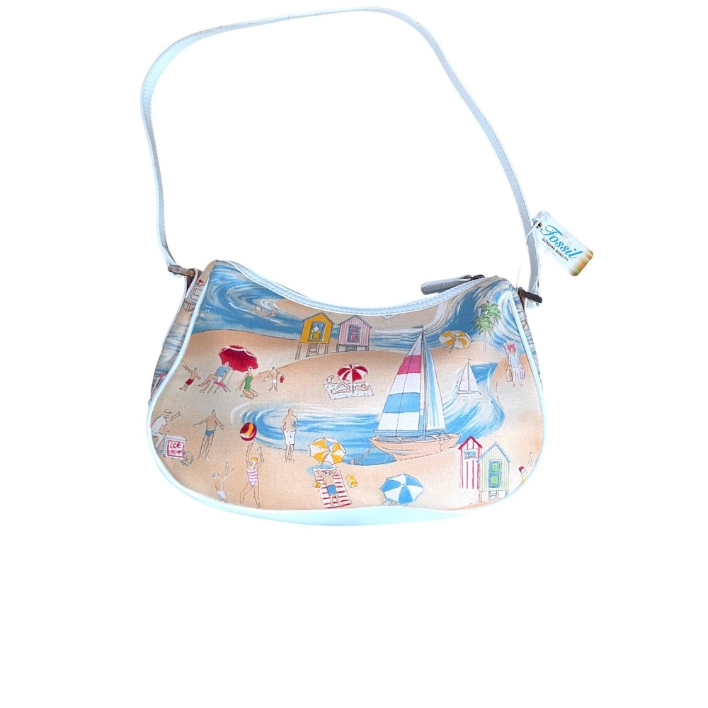 Fossil Somerset Top Zip Print Beach Baguette Shoulder Bag SL3718567 NWT Y2K - Picture 4 of 14
